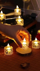 Kit 6 - 24 Mini Velas Luz Led Eletrônica Decorativa Cristal Transparente