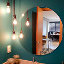 Espelho Redondo com LED Decorativo para Banheiro Lavabo Quarto Sala Iluminado Moderno Premium