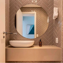 Espelho Redondo com LED Decorativo para Banheiro Lavabo Quarto Sala Iluminado Moderno Premium