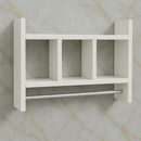 Nicho Porta Papel Toalha e Condimentos Potes Cozinha Banheiro 100% MDF BRANCO TX 15mm Tubo Metal Montado