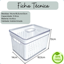 Kits Organizadores De Geladeira Clear Com Tampa E Cesto Drenagem