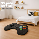 Tapete Pelúcia Quarto Bola Futebol Controle e Escudo Criança Infantil Menino Menina Decorativo Macio