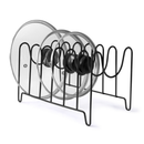 Organizador de Tampas de Panelas com 6 Divisórias – Suporte para Cozinha e Armários – Novo Lar