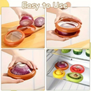 4Pcs Caixa de Silicone Armazenamento Frutas/Legumes: Reutilizável, Mantém Cebola/Abacate Frescos