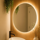 Espelho Redondo com LED Decorativo para Banheiro Lavabo Quarto Sala Iluminado Moderno Premium