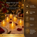 Kit 6 - 24 Mini Velas Luz Led Eletrônica Decorativa Cristal Transparente