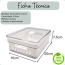 Kits Organizadores De Geladeira Clear Com Tampa E Cesto Drenagem