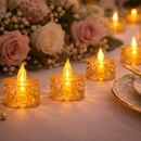 Kit 6 - 24 Mini Velas Luz Led Eletrônica Decorativa Cristal Transparente