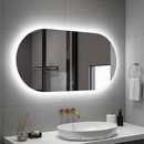 Espelho Oval de Parede com LED Luz Quente e Fria para Banheiro Sala Quarto