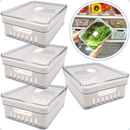 Kits Organizadores De Geladeira Clear Com Tampa E Cesto Drenagem