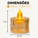 Kit 6 - 24 Mini Velas Luz Led Eletrônica Decorativa Cristal Transparente