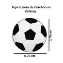 Tapete Pelúcia Quarto Bola Futebol Controle e Escudo Criança Infantil Menino Menina Decorativo Macio