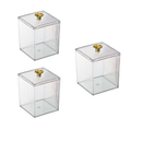 Porta Algodão e Cotonete Organizador Multiuso com Tampa Transparente – Novo Lar