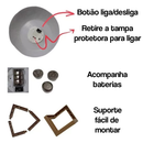 Luminária Lua Cheia 3D Luz Quente 10cm Com Suporte Abajur LED Decoração Sem Fio Enfeite