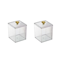 Porta Algodão e Cotonete Organizador Multiuso com Tampa Transparente – Novo Lar