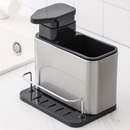 Porta Detergente Rack Armazenamento De Cozinha Organizador Dispensador De Sabão Aço Inox Para Pia