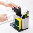 Porta Detergente Rack Armazenamento De Cozinha Organizador Dispensador De Sabão Aço Inox Para Pia